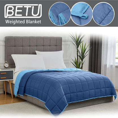 Weighted Lap Blanket for Adults 5lbs, 24"x29" Cooling Heavy Throw Blanket, Portable Travel Weighted Blankets, Soft Small Blankets Gift for Sleeping, Navy Blue