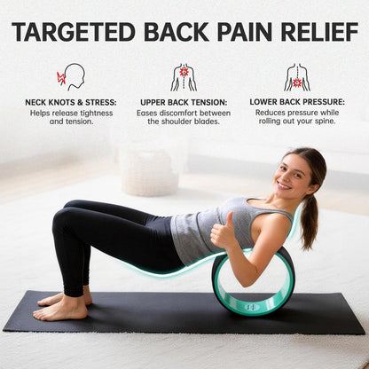 Back Wheel Foam Roller – Targeted Back & Neck Relief, Lumbar Spine Stretcher, Spinal Decompression Back Stretcher, Massage Roller with Density Foam for Physical Therapy, Supports 500lbs
