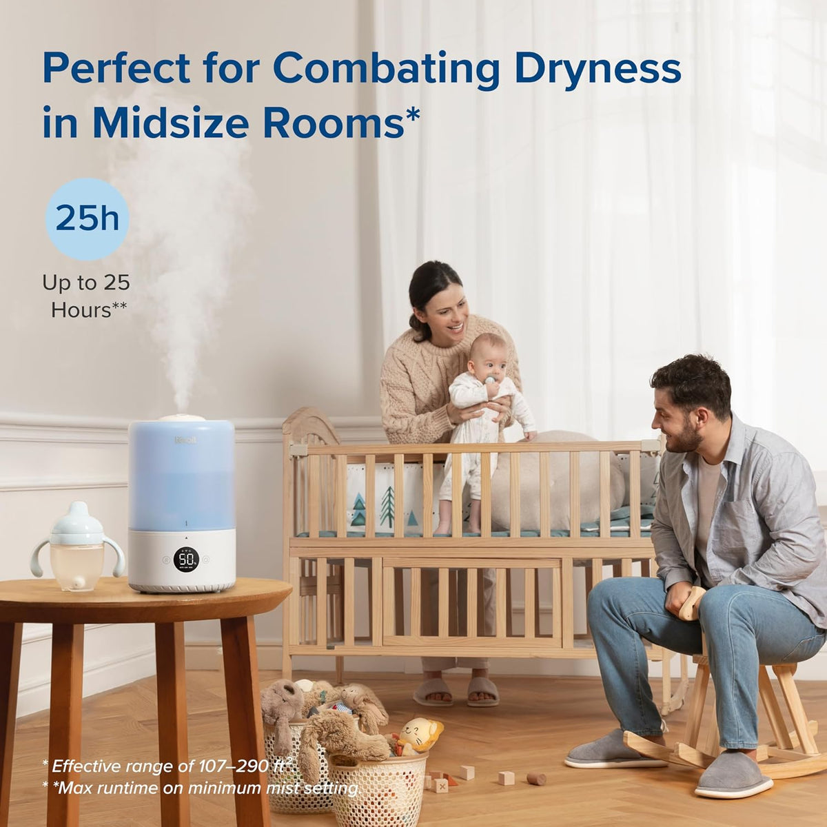 Levoit Humidifiers for Bedroom, Smart Warm and Cool Mist, Symptom Relief