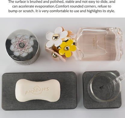 NiuYichee Set of 4 Water Absorbent Diatomite Coasters, Dish Soap Stone Tray