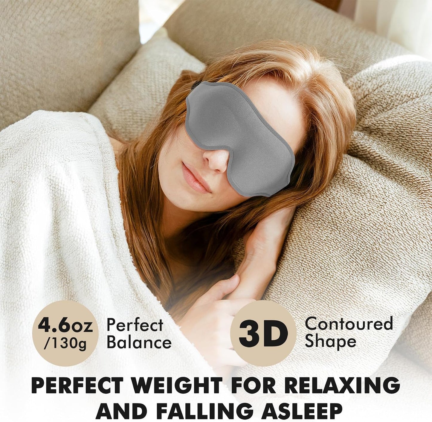 Sleep Eye Mask for Men Women, Lash Extensions 3D Sleeping Mask, Travel Blackout Night Blindfold Eye Shade Cover with Adjustable Strap (Black)