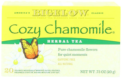 Bigelow Cozy Chamomile Herbal Tea,Caffeine Free Tea with Chamomile Flowers, 100 Count Box (Pack of 1)
