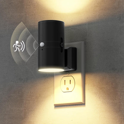 Briignite Night Lights Plug into Wall, Modern LED Night Light Plug in, Dusk to Dawn Sensor,Amber Night Light 0-100LM Adjustable Brightness, Dimmable NightLight for Hallway, Bedroom, Stairway, 2 Pack