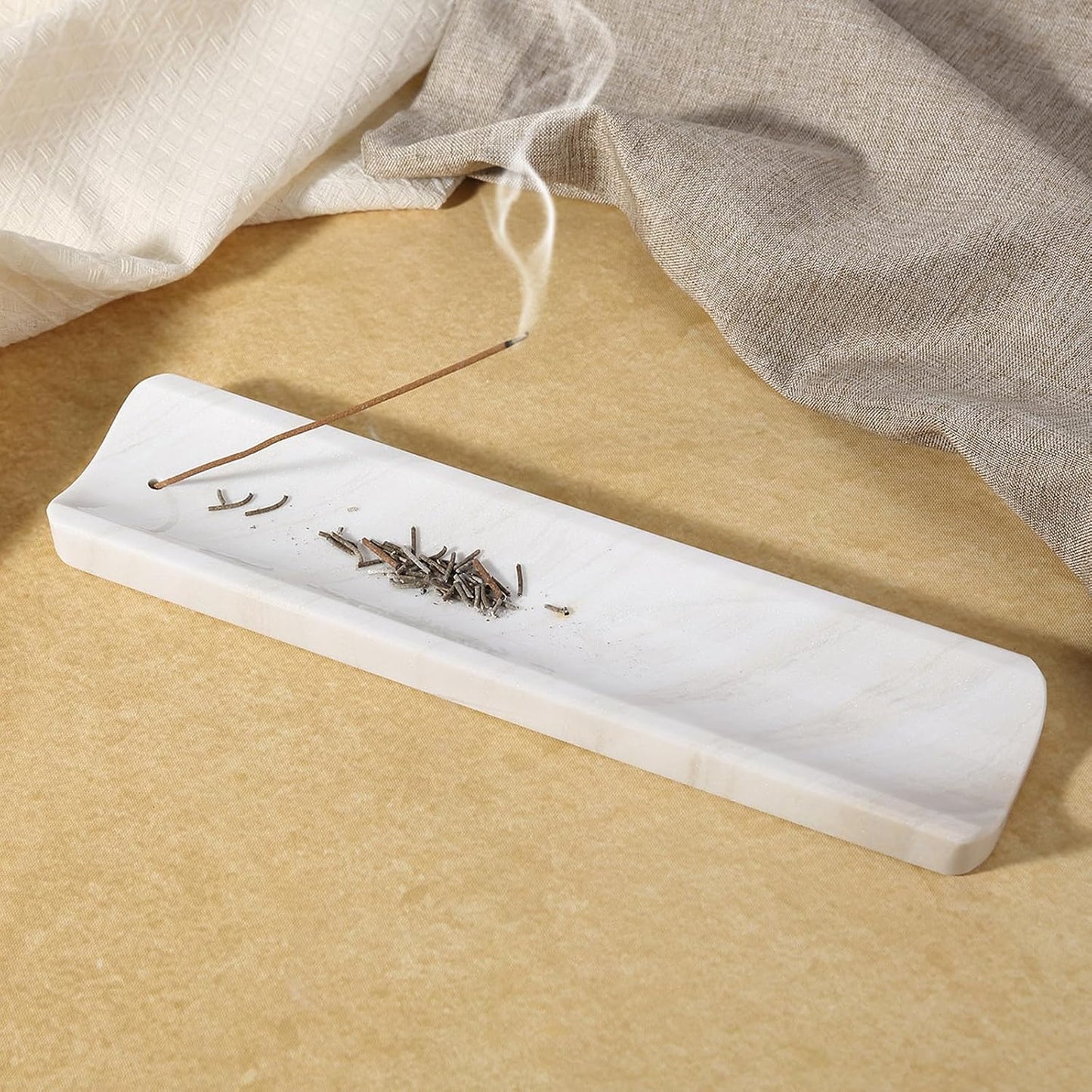 Koville Marble Incense Holder, Incense Holder for Sticks, Incense Sticks Holder Ash Catcher for Meditation Yoga SPA, Natural Stone Incense Burner, Home Table Decor (Grey)