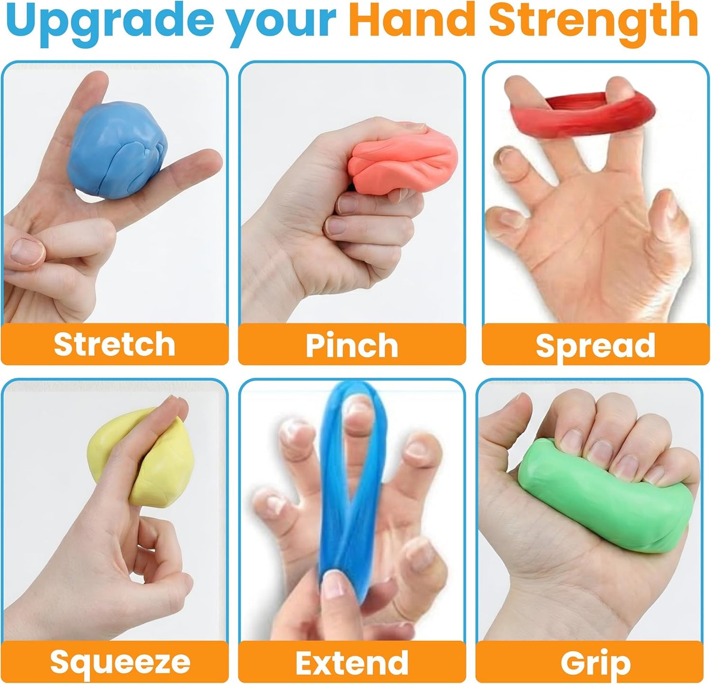 FlintRehab Therapy Putty for Teens & Adults (4 Pack, 3 Oz Each) - Putty for Hand Therapy, Fidgeting & Stress Relief - Non-Toxic Resistive Exercise Putty for Hand Strengthening