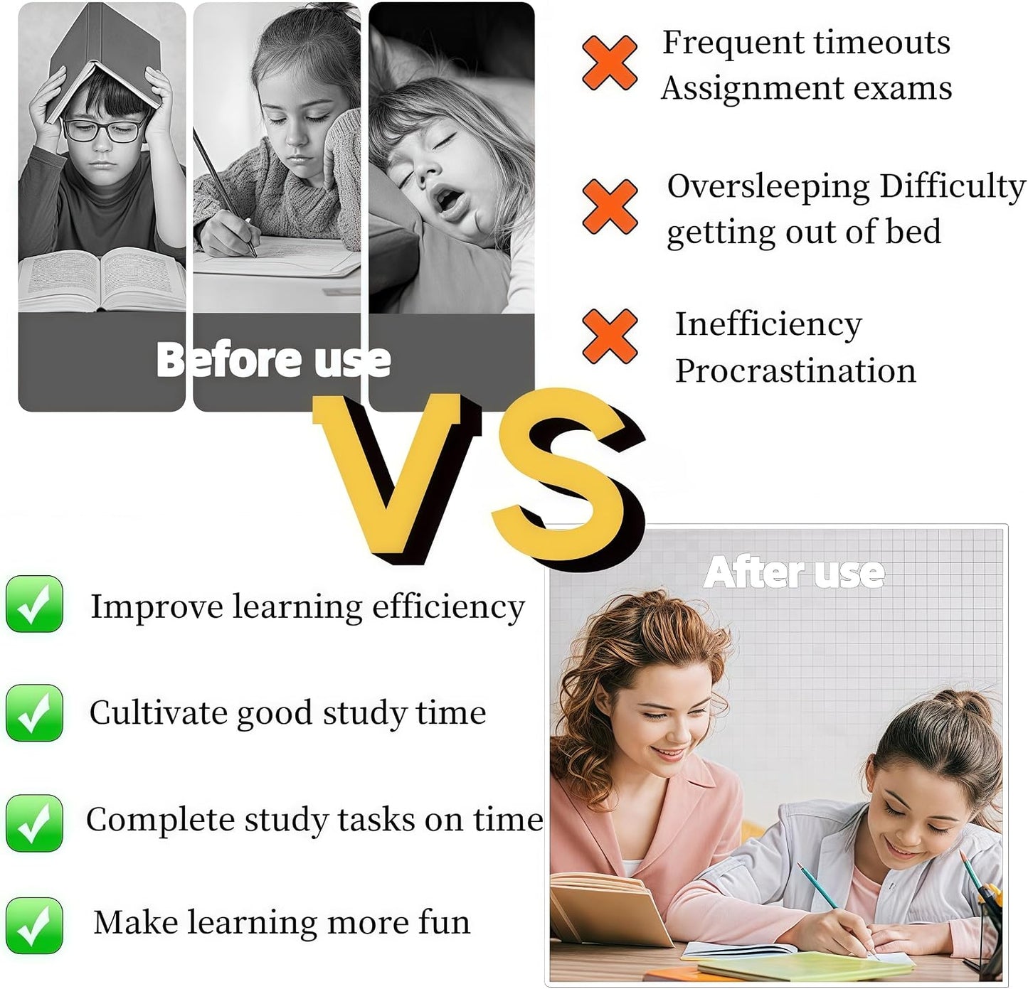 Kids Visual Timer for Kitchen,Classroom,Cooking,Learning,Bedroom,Office, 60-Minute Countdown Pomodoro Timer for Kids with Autism ADHD (Orange Style)