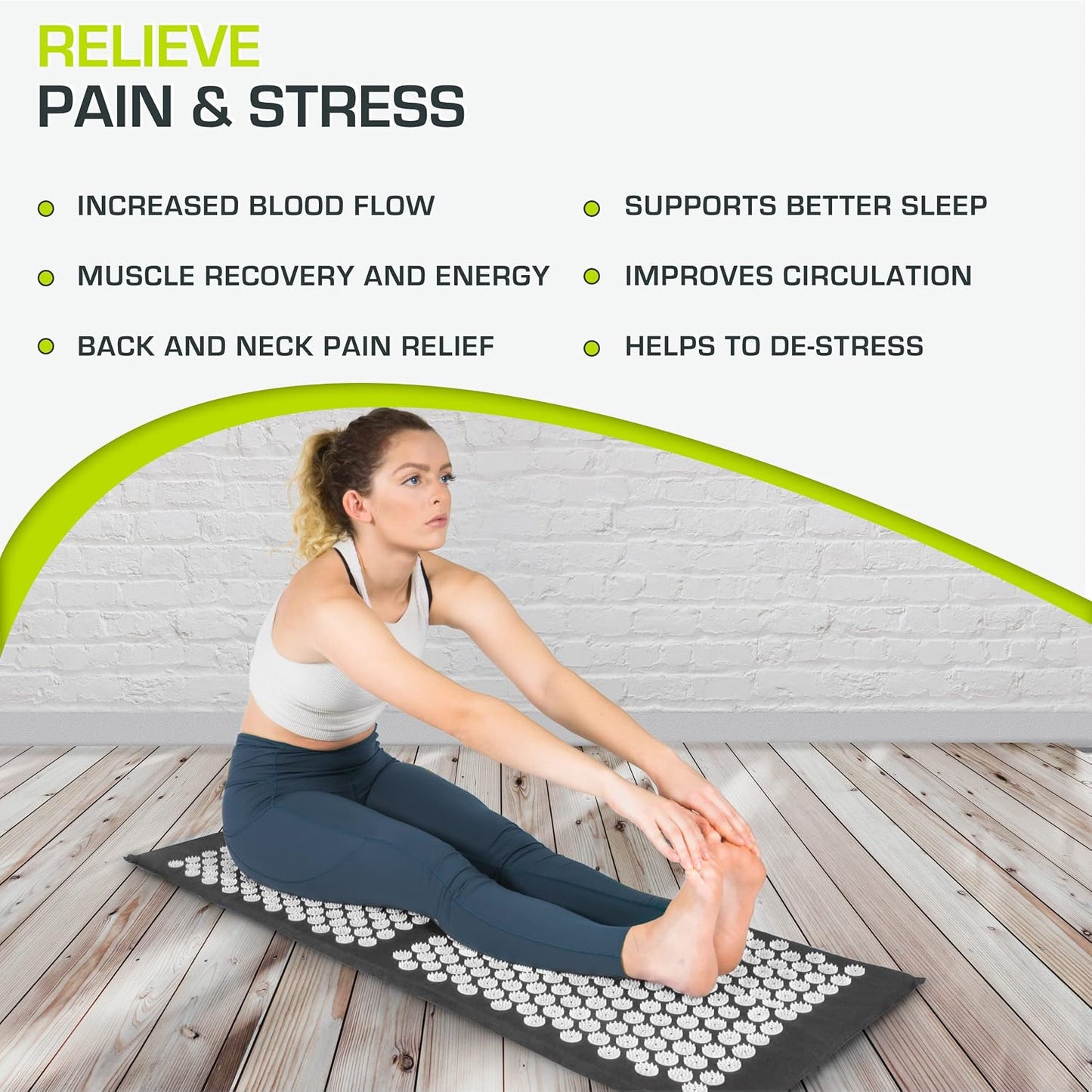 ProsourceFit Acupressure Mat and Pillow Set for Back/Neck Pain Relief and Muscle Relaxation