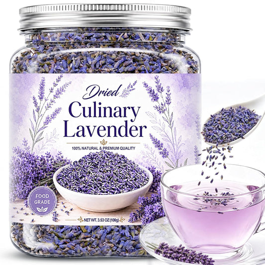 100g Dried Culinary Lavender Flowers, Food Grade Lavender Buds for Tea
