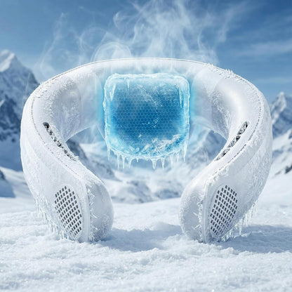 Neck Air Conditioner with Semiconductor Cooling Plate, 7000mAh Rechargeable Wearable Neck Fan with 3 Speeds, 0.79 lb Lightweight Hands-Free Portable Cooler for Hot Flashes, Office, Travel & Outdoor