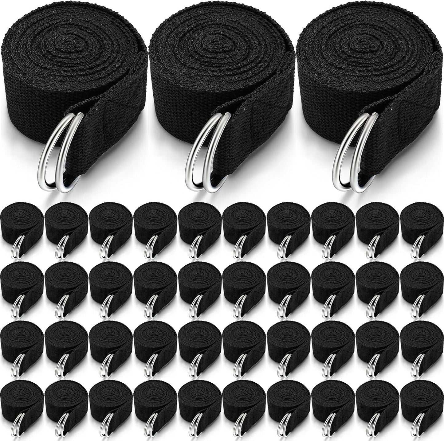 Leyndo Yoga Strap Stretching Pilates Exercise Adjustable Straps 6 ft Non Elastic Yoga Belt with Adjustable D Ring Buckle for Pilates Gym Workouts Fitness