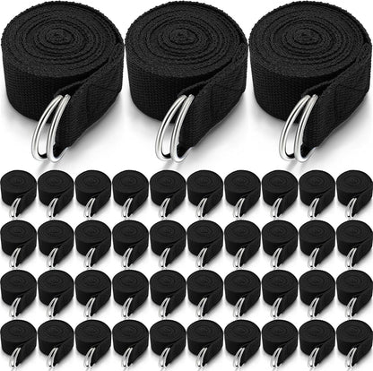 Leyndo Yoga Strap Stretching Pilates Exercise Adjustable Straps 6 ft Non Elastic Yoga Belt with Adjustable D Ring Buckle for Pilates Gym Workouts Fitness