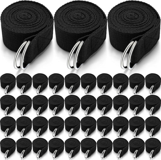 Leyndo Yoga Strap Stretching Pilates Exercise Adjustable Straps 6 ft Non Elastic Yoga Belt with Adjustable D Ring Buckle for Pilates Gym Workouts Fitness
