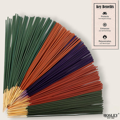 Hosley 320 Assorted Incense Sticks with Holder Eucalyptus, Fresh Bamboo, Lavender, Myrrh, Lavender Chamomile, Vanilla, Citrus, Dragon Blood Idea for Home, Wedding, Spa, Meditation & Aromatherapy