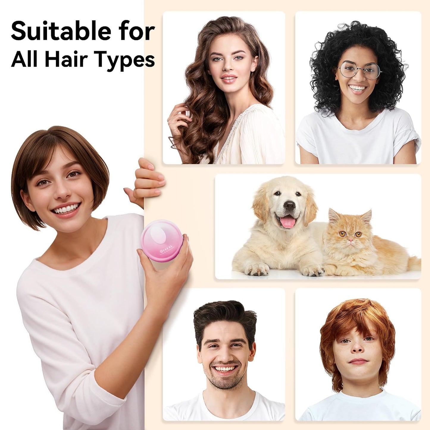 HEETA Scalp Massager Hair Growth, Soft Silicone Scalp Scrubber Shampoo Brush for Exfoliation, Dandruff Removal Head Massage Stress Relax, Wet & Dry Use for Thick Thin Curly Hair Care, Black