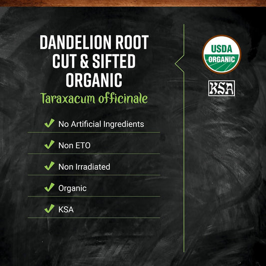 Frontier Co-Op Organic Dandelion Root, Cut and Sifted, 1 Pound