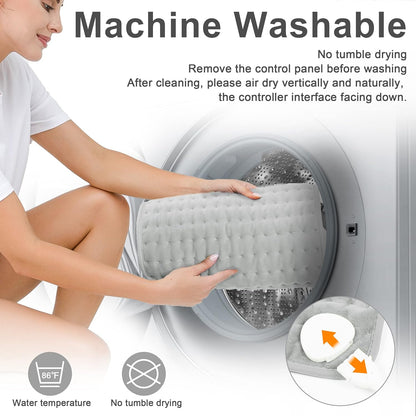 Heating Pad Electric Heat Pad, Hot Heated Pad,Multiple Temp and Timer Settings,Suitable for Shoulders, Neck, arms, Abdomen, Back, Legs, etc. (Silver Gray, 24"X12")