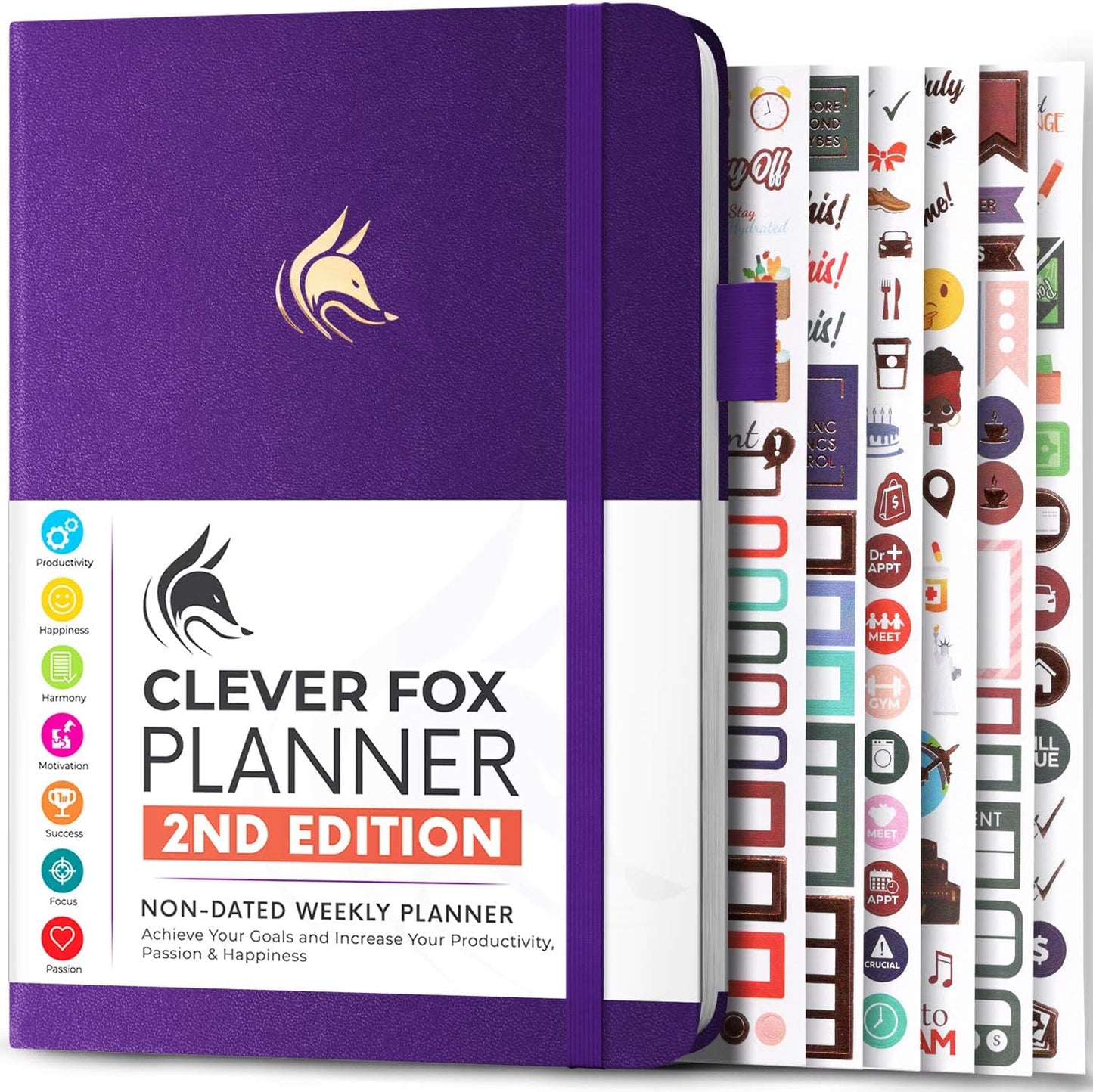 Clever Fox Planner 2nd Edition – Colorful Weekly & Monthly Goal Planner, Time Management & Productivity Organizer, Undated, A5 (Dark Teal)