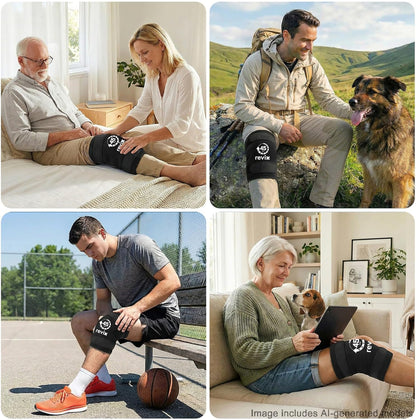 REVIX XXXL Knee Ice Pack Wrap Around Entire Knee, 45-Minute Long-Lasting Ice Pack for Knees with Ice Grid Gel Design, Cold Compress Therapy for Meniscus Tear, ACL (20"×10.7")