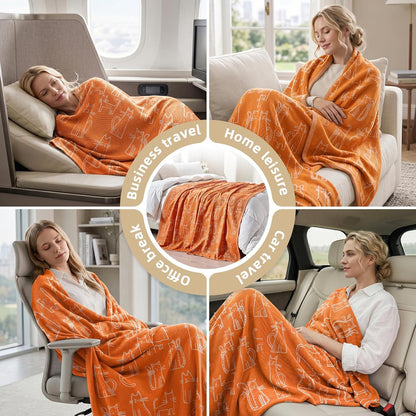 Travel Blanket Airplane - Ultra Soft & Lightweight Knit Design