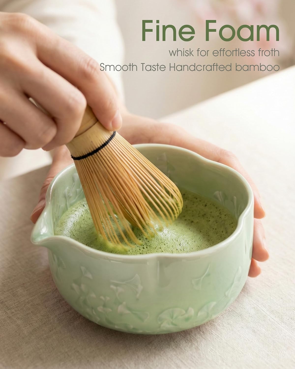 Matcha Whisk Set 7-Piece with Handmade Matcha Bowl & 100-Prong Purple Bamboo Whisk (Chasen), Complete Matcha Kit with Holder, Scoop & Rest, Bamboo Tea Mat, Gift-Ready Matcha Set