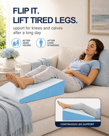 Wedge Pillow for Sleeping, 7.5" Memory Foam Bed Wedge Pillow