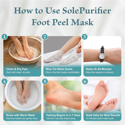 Foot Peel Mask 2 Pack, Exfoliating Foot Mask for Dead Skin & Callus Removal, Peeling Treatment with Lactic Acid, Aloe Vera & Lavender, Smooth Soft Feet at Home for Men & Women