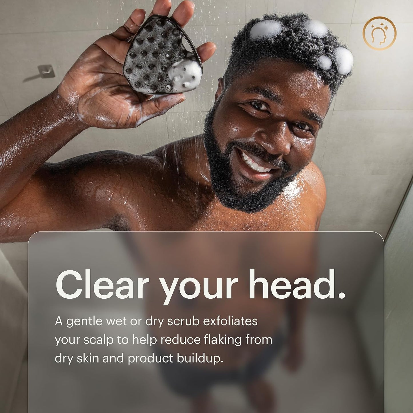 MANSCAPED® The Body Buffer Premium Silicone Scrubber for Nourishing, Cleaning & Exfoliating Your Skin - Lather Boosting Bristles with Ergonomic No-Slip Handle, Long-Lasting & Easy to Clean (1-Pack)