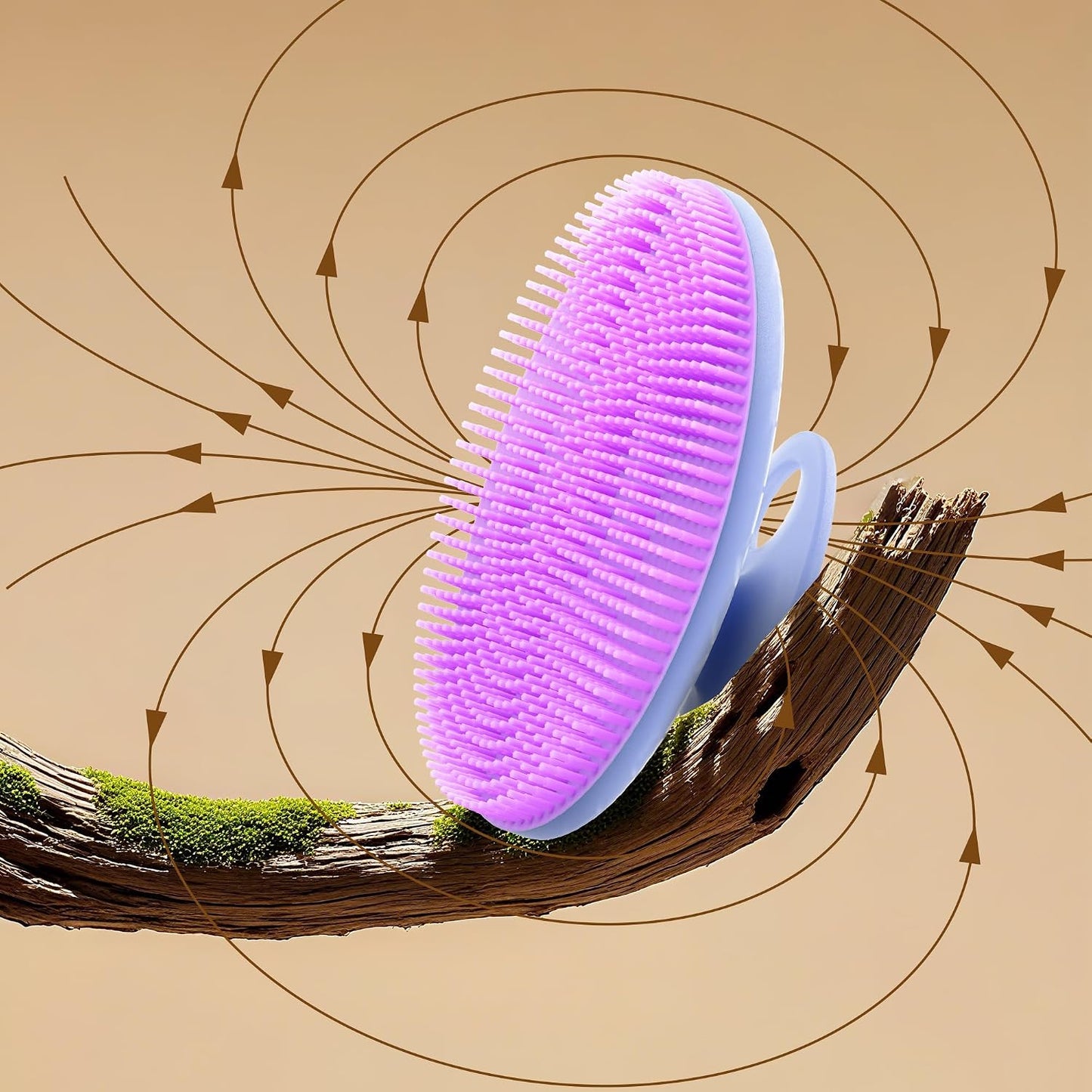 INNERNEED Food-Grade Soft Silicone Body Scrubber Shower Brush Handheld Cleansing Skin Brush, Gentle Exfoliating and Lather Well (Dark Green)