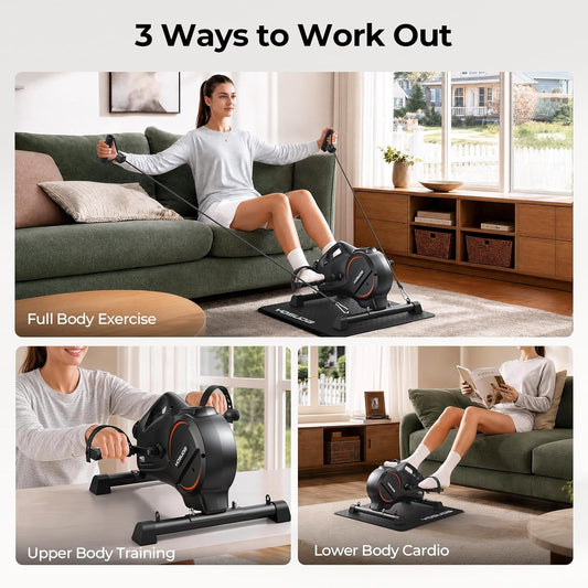 YOSUDA Under Desk Bike with 16-Level Magnetic Resistance & Bluetooth App