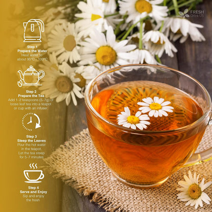 FreshDrinkUS, Chamomile Mint Tea Bags | 135 Count | Refreshing Herbal Blend of Chamomile Flower, Peppermint, Lemon Balm & Others – Smooth Floral & Minty Flavor – Premium Quality, Caffeine-Free