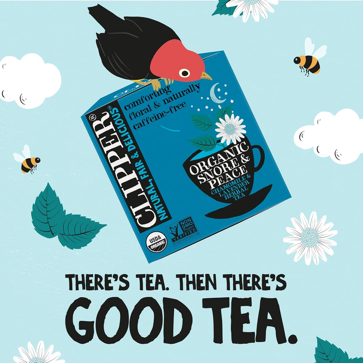 Clipper Organic Snore & Peace Chamomile Lavender Tea, 50 Tea Bags