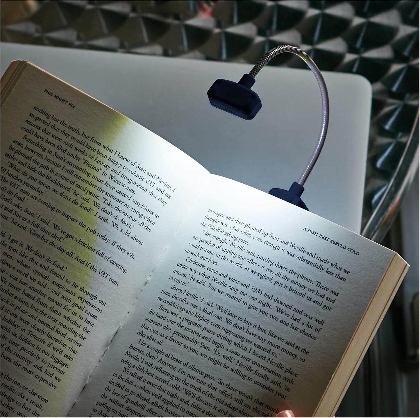 IF Compact Book Light - Moon & Stars, Dark Blue/Gold