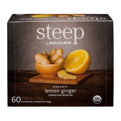 steep by Bigelow Organic Rooibos Hibiscus Herbal Tea, Caffeine Free, 20 Count (Pack of 6), 120 Total Tea Bags