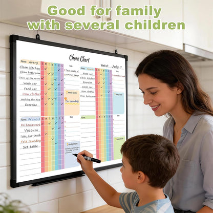 Lockways 36" x 24" Magnetic Chore Chart Board, Dry Erase Board