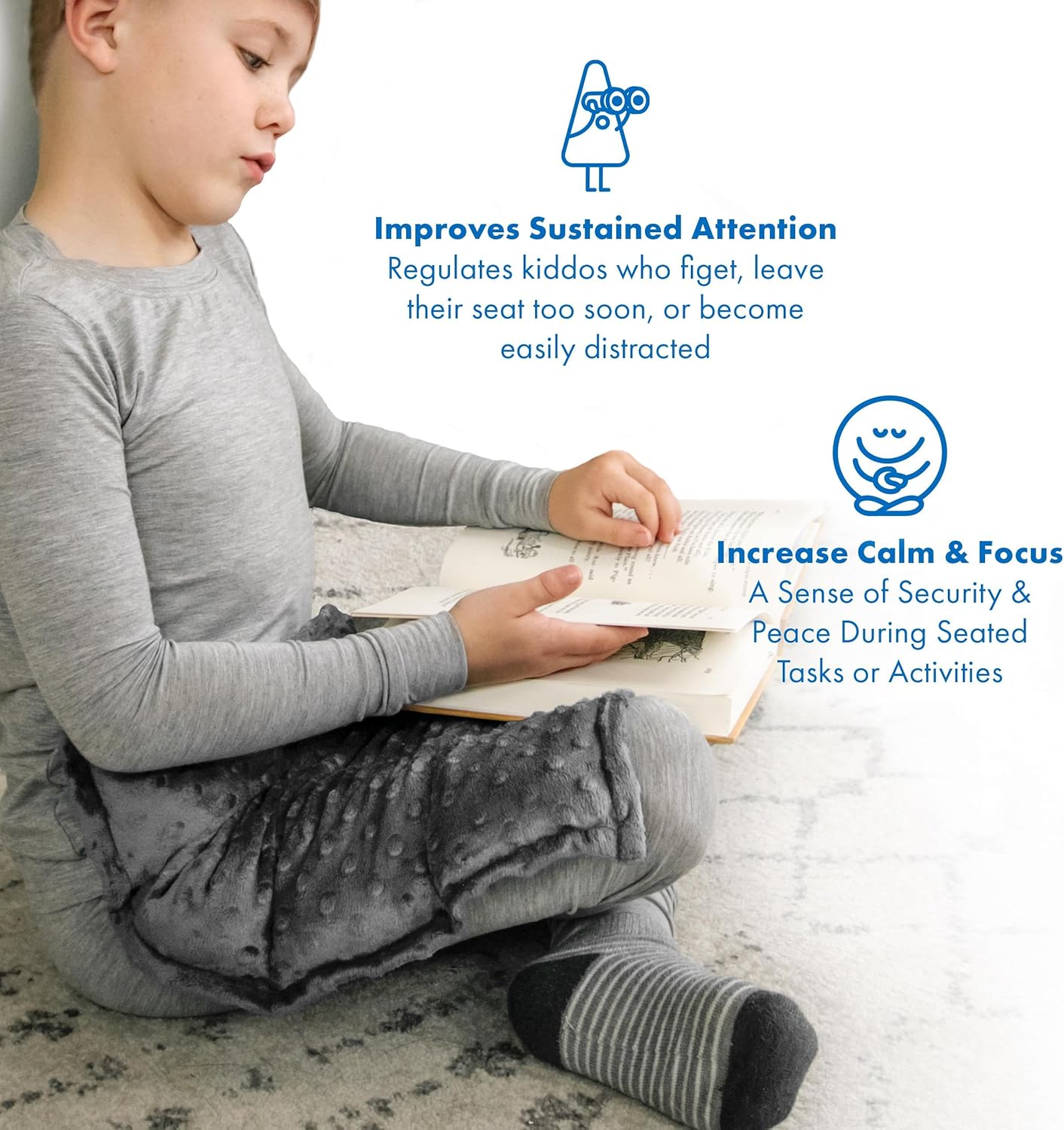 Harkla Weighted Lap Pad for Kids (Deep Blue)