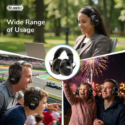 Dr.meter Ear Protection Ear Muffs, Noise Cancelling Headphones for Adults Kids 31dB Earmuffs for Noise Reduction, Hearing Protection for Shooting Gun Range, Mowing, Monster Jam, Sensory, Fireworks