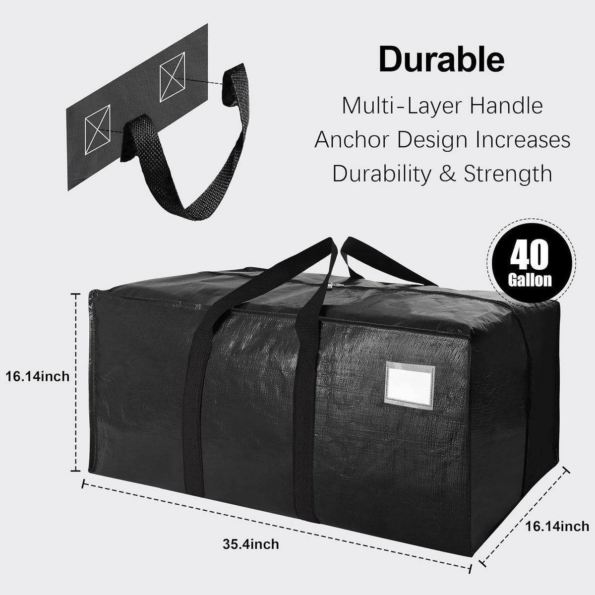 VELVETSURE Heavy Duty Extra Large Moving Bags W/Backpack Straps - Strong Handles & Zippers, Storage Totes For Space Saving, Fold Flat, Alternative to Box and Bin (Set of 6, Multicolor)