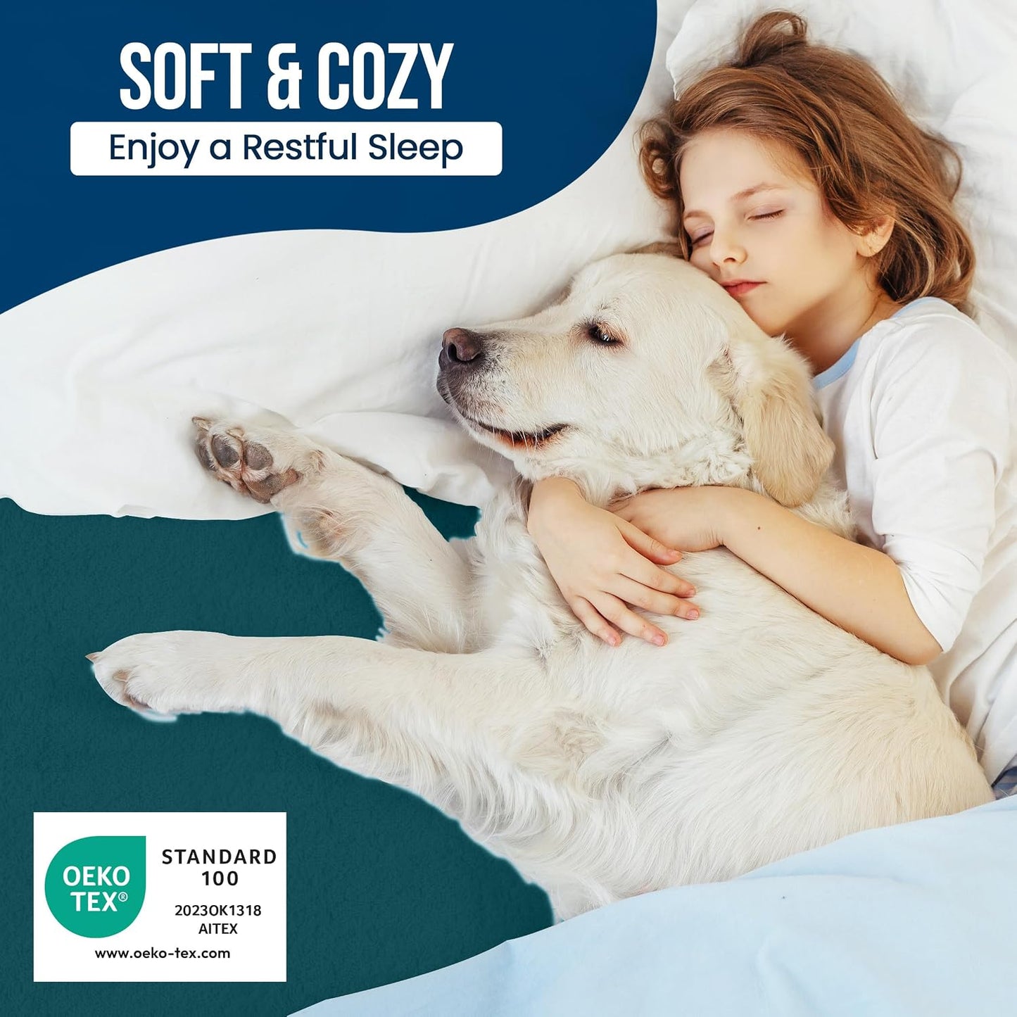 Queen Size Mattress Protector Waterproof, Premium 200 GSM Terry Mattress Cover, Soft & Breathable Bed Cover, Fitted Sheet Style Stretchable Deep Pockets 17" by Utopia Bedding (White)