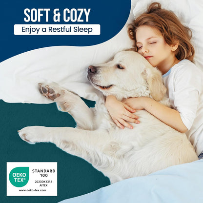 Queen Size Mattress Protector Waterproof, Premium 200 GSM Terry Mattress Cover, Soft & Breathable Bed Cover, Fitted Sheet Style Stretchable Deep Pockets 17" by Utopia Bedding (White)