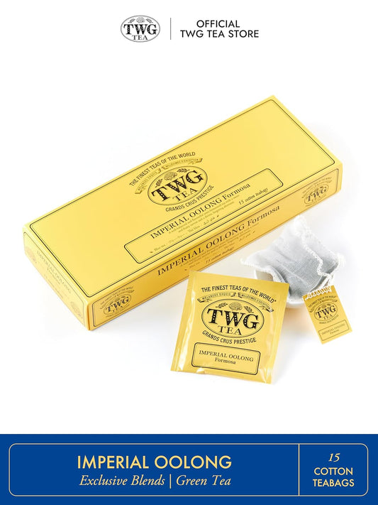 TWG Tea | Imperial Oolong | Oolong Tea | Sweet & Fruity Savour | 15 Hand Sewn Cotton Teabags | Gift Set