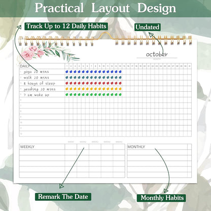 Habit Tracker Calendar- Daily, Weekly & Monthly Habit Tracker Journal