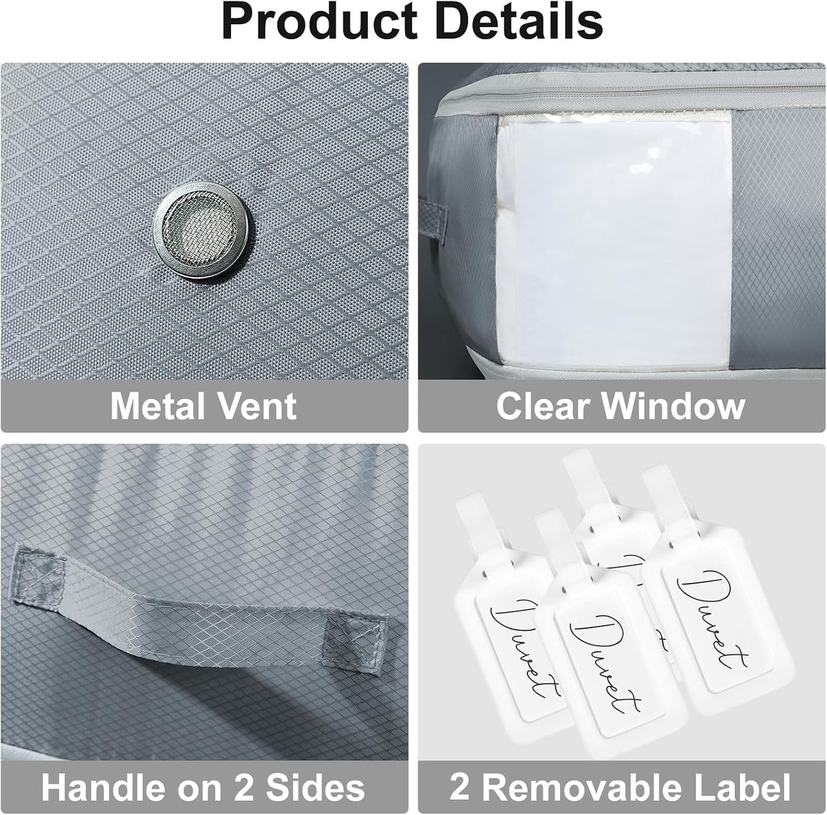 Comforter Storage Bag - Large Capacity Blanket Storage Bags 3-Layer Ultra Space Saving Self Compression Organizer, Washable Compression Bags for Storage Comforter Blanket, Beige
