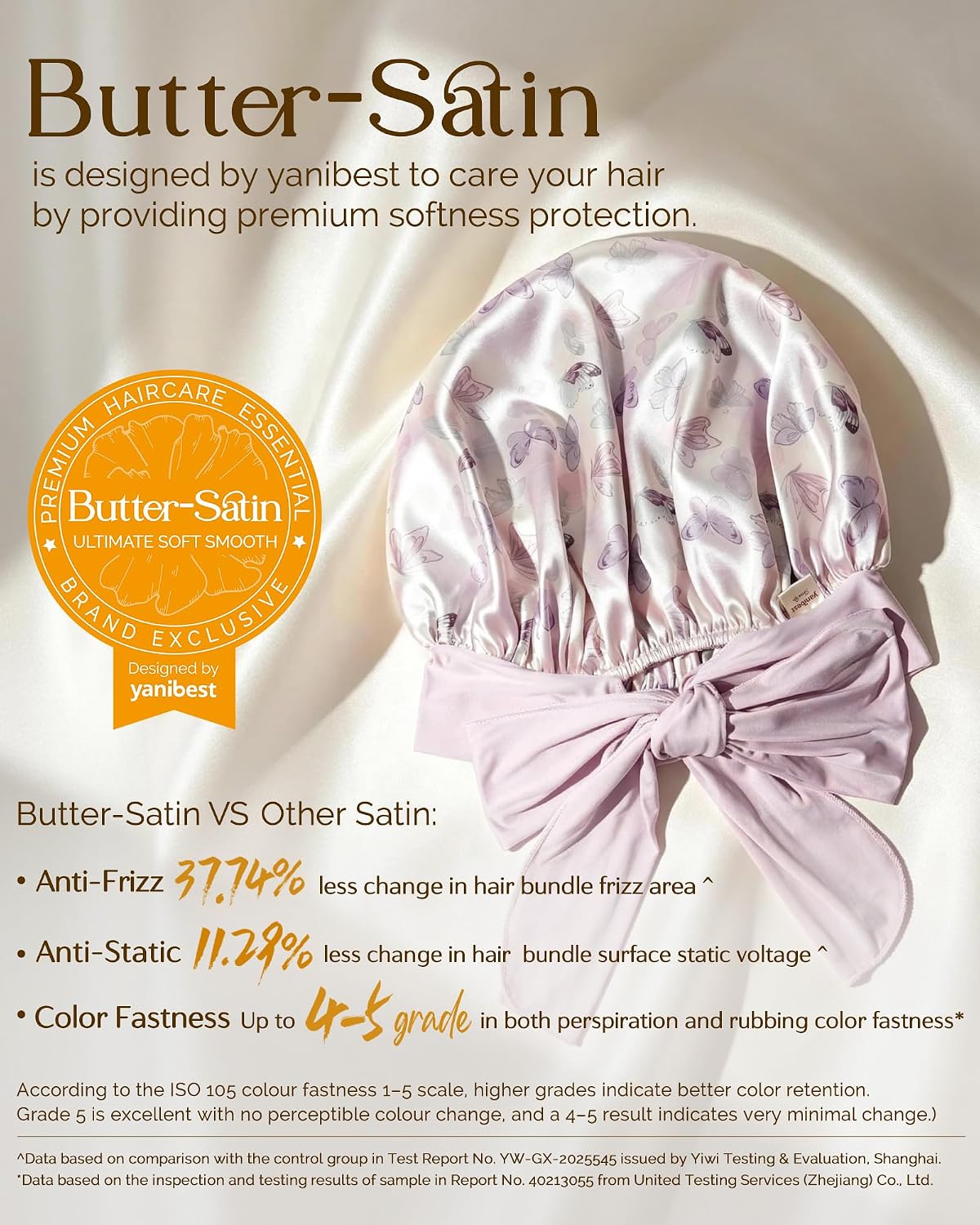 YANIBEST Adjustable Satin Bonnet for Sleeping Women Double Layer Hair Wrap Reduce Friction Prevent Frizz Natural Curly Hair