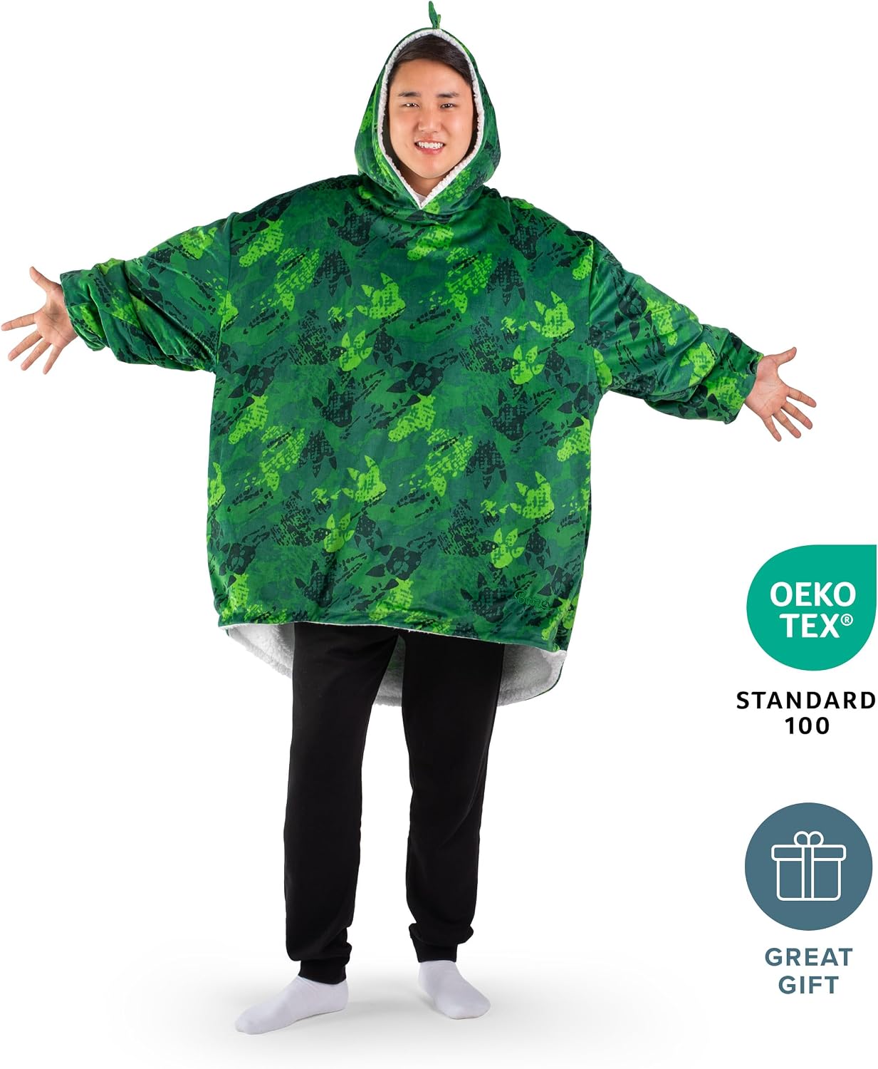 Bare Home Wearable Blanket Hoodie - Soft Plush Sherpa - Warm and Cozy - Oversized Wearable Blanket