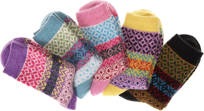 EBMORE Merino Wool Socks for Women Hiking Thermal Warm Winter Thick Boot Cozy Crew Comfy Work Socks for Ladies 5 Pairs