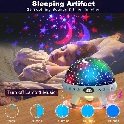 YACHANCE Kids Sound Machine with Night Light Projector,29 Soothing Sounds Baby Night Light Star Projector for Kids Room,White Noise Machine for Baby Sleeping Soother,Nursery Lamp,Bedroom Decor