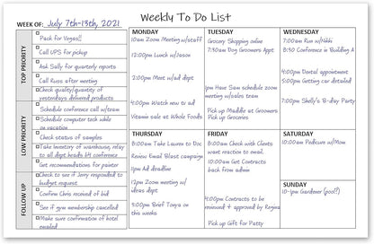 Life Charge Weekly Planner Notepad for Work & Home, Weekly To Do List Pad with Daily Checklist, Priority & Notes, 60 Pages, 8.5 x 11 Letter, Landscape