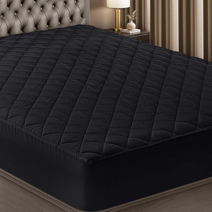 Quilted Fitted Mattress Pad, Queen Mattress Protector Topper with Deep Pocket Stretches up to 16 Inches, Machine Washable Mattress Cover by Utopia Bedding (White)