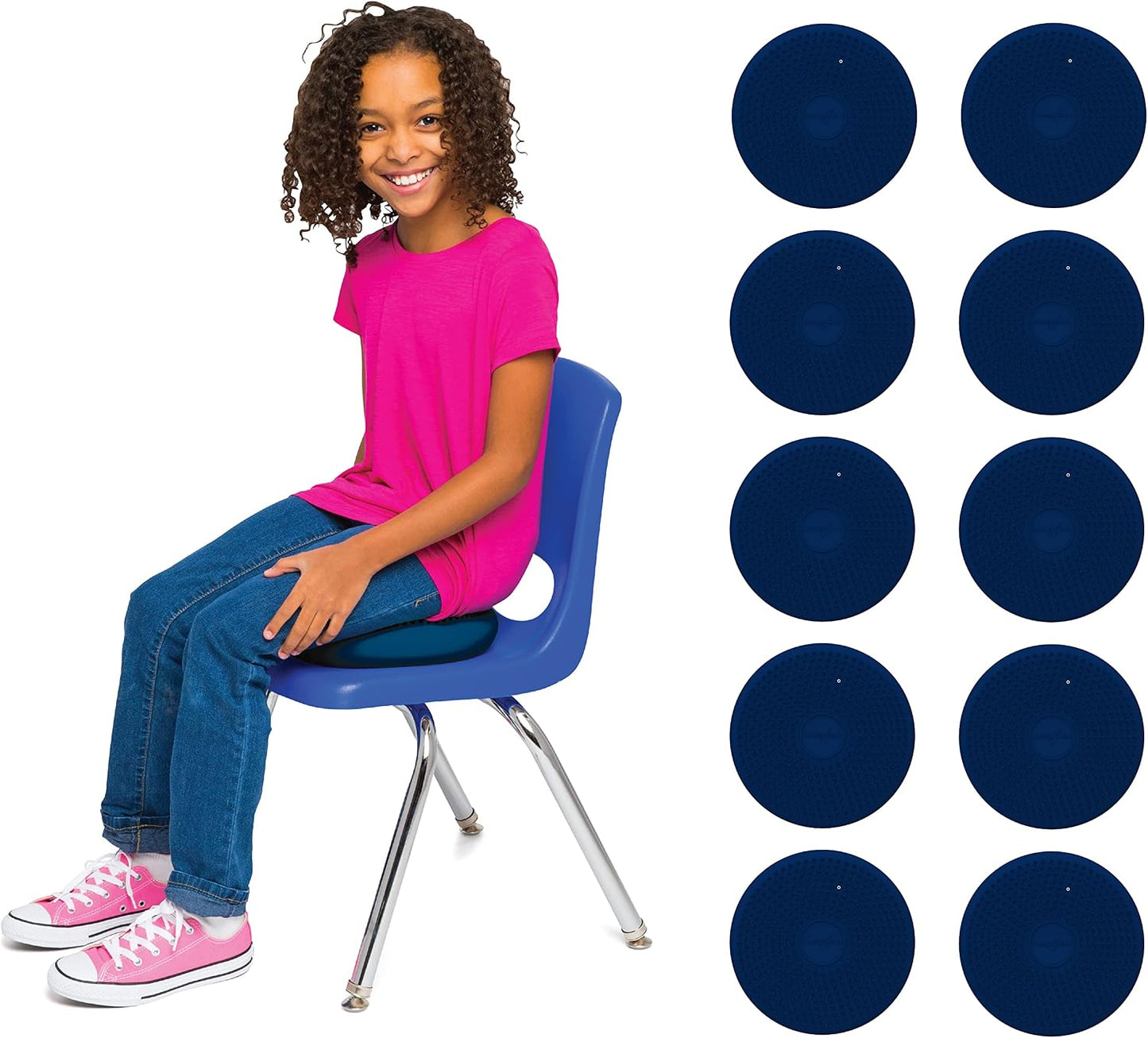 Bouncyband – Wiggle Seat – Purple, 13” D – Large Sensory Cushion for Kids Ages 6-18+ – Promotes Active Learning, Improves Student Productivity, Includes Easy-Inflation Pump
