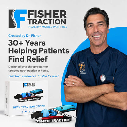 Fisher Traction Lower Back Decompression Device – Lumbar Traction for Spinal Decompression – Patented Stretcher Strap Release for Spinal Rehydration – Lightweight & Portable (Under 230 lbs)